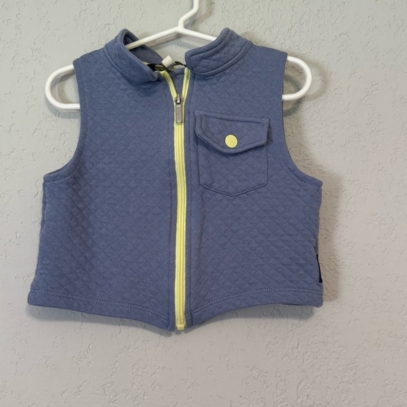 Kid's Ben Sherman Quilted Blue & Yellow Vest - Picture 2 of 9